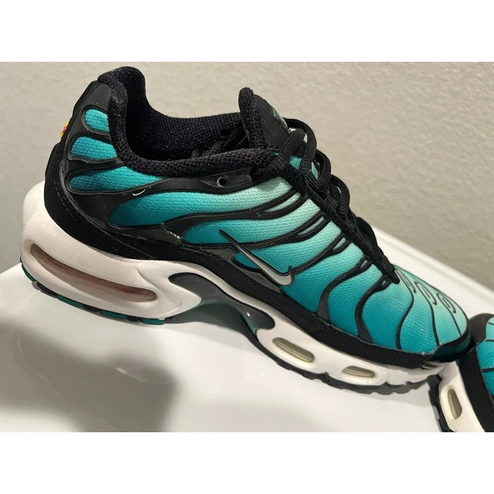 Nike Air Max Plus TN Aqua Gradient Running Shoes Men’s US 7.5 Black Teal